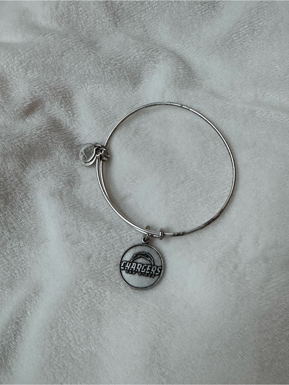 Alex and Ani 2014 NFL Chargers Silver Team Charm Bangle Bracelet